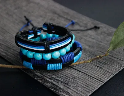 Punk Retro Bracelet Bracelet Set - Love Gifts Charms Jewelry Adjustable Women Men Gift