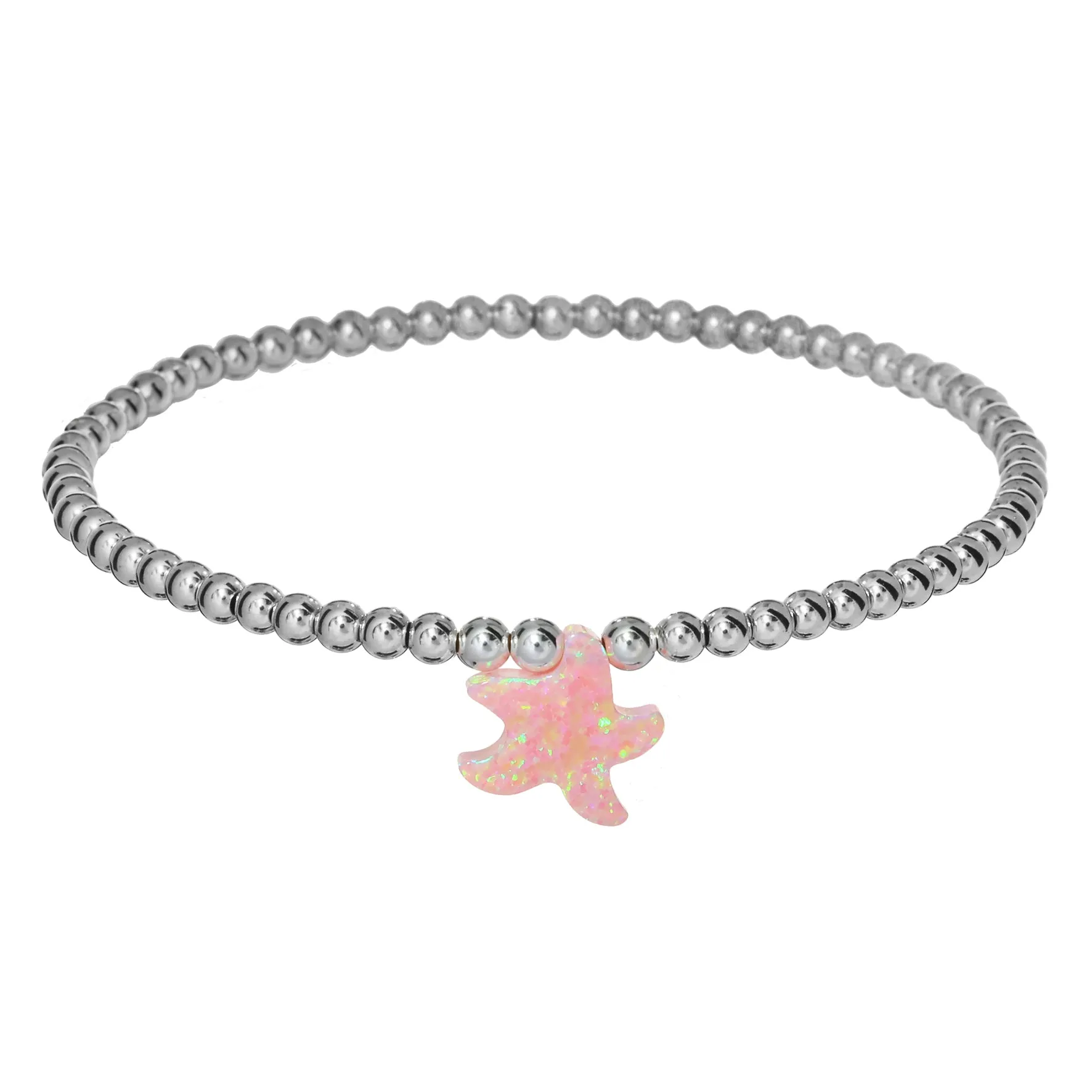 "SEA STAR" Opal Charm and Gold Filled Ball Beaded Bracelet