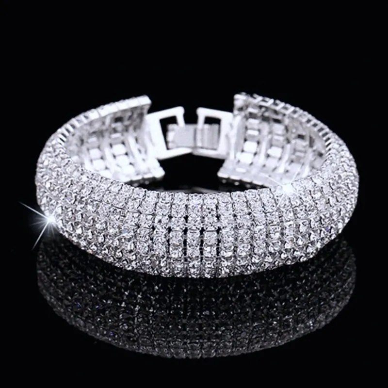 "Verona" - Crystal Bridal Bracelet - Available in Rhodium and Gold