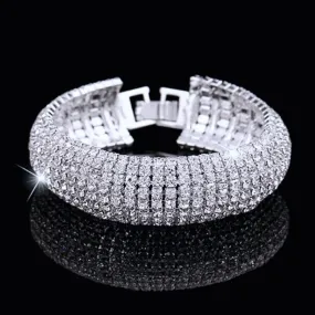 "Verona" - Crystal Bridal Bracelet - Available in Rhodium and Gold