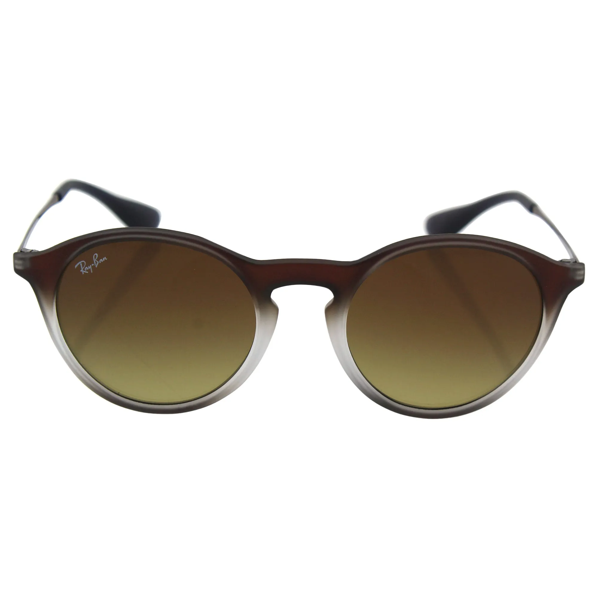 Ray-Ban RB4243 Round Sunglasses, BROWN SHOT ON BLACK, 49 mm