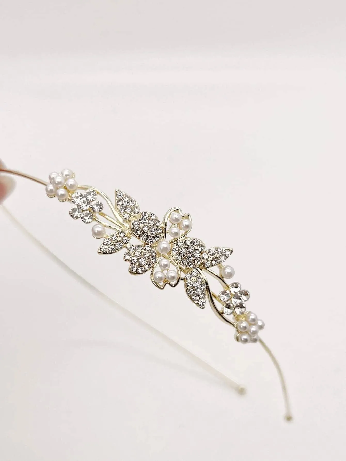 Reriti Flower & Pearl Glamorous Headband - Gold