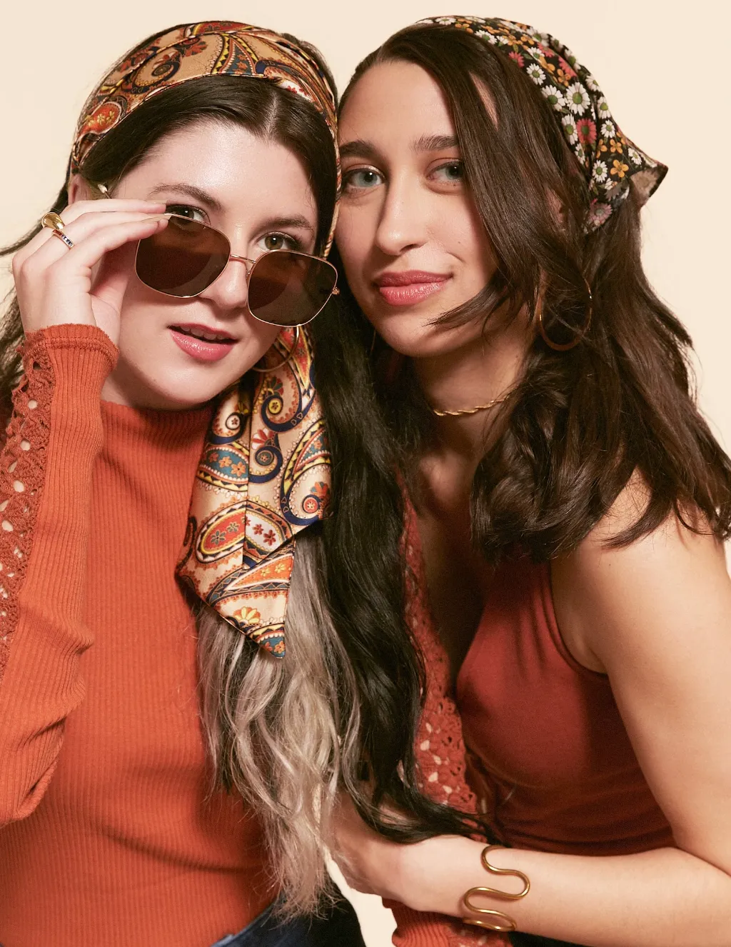 Retro 70s Long Hair Scarf | Modern Bohemian Collection | Multi-Use Head Scarf | Luxury Designer Hair Scarf | Made to Order