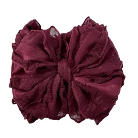 Rockin Royalty - Maroon Ruffled Baby Girl Headband