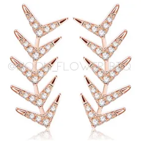 Rose Gold CZ Crawler Earrings