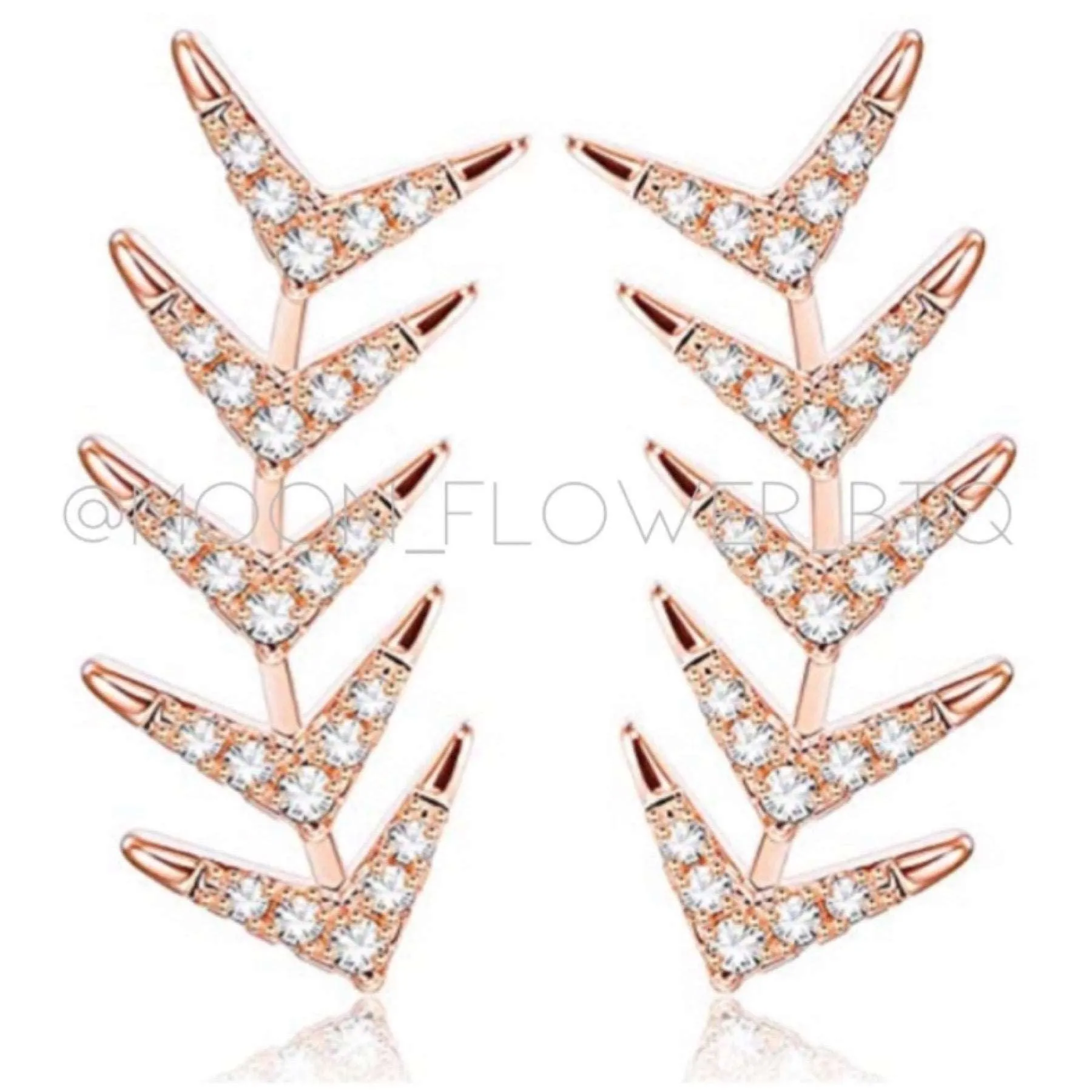 Rose Gold CZ Crawler Earrings