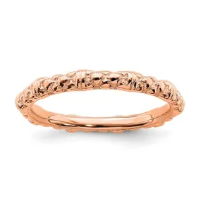 Rose Gold Sterling Silver Stackable Expressions Cable Design Ring