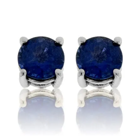 Round 5mm Blue Sapphire Stud Earrings