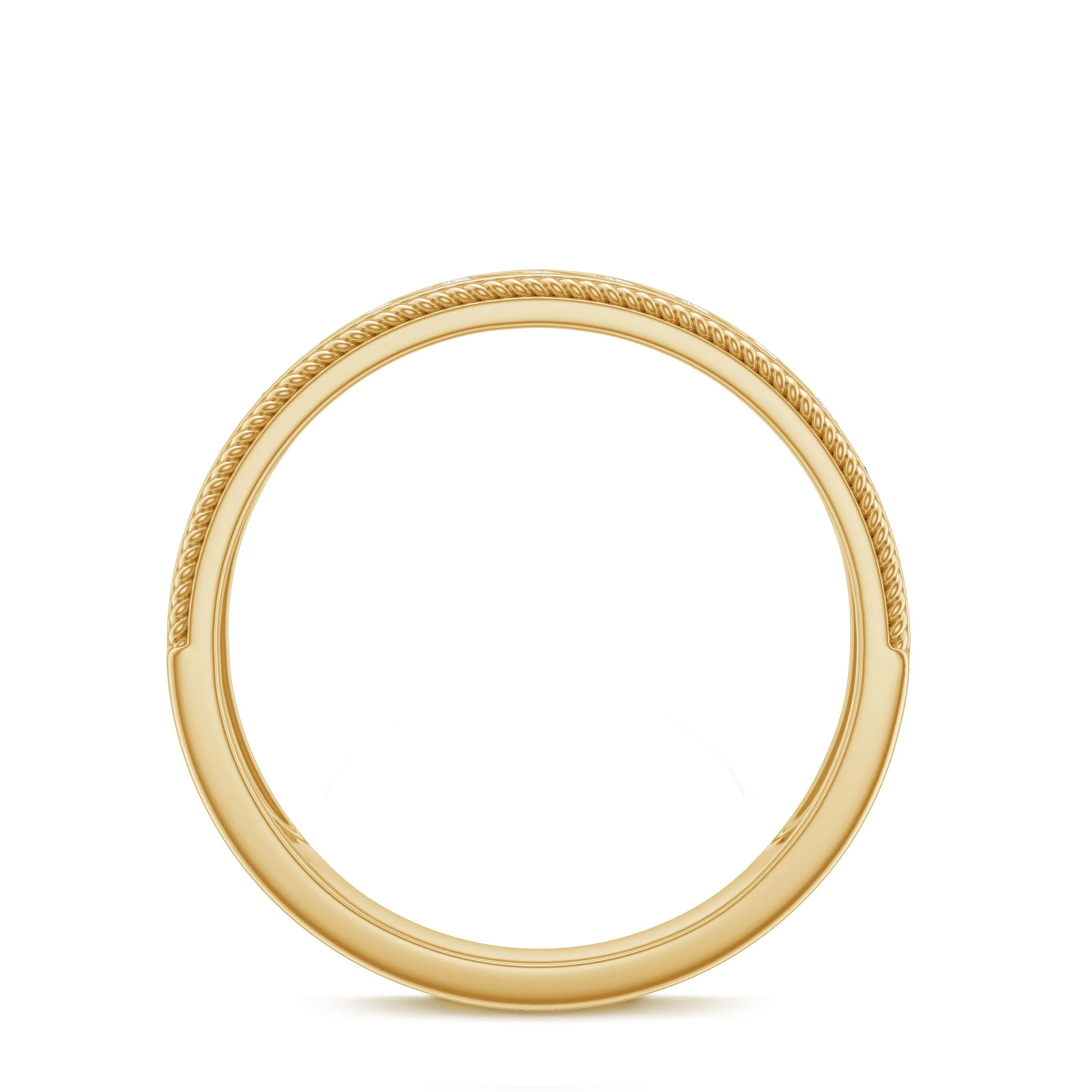 Round Diamond Designer Wedding Band Ring with Twisted Rope