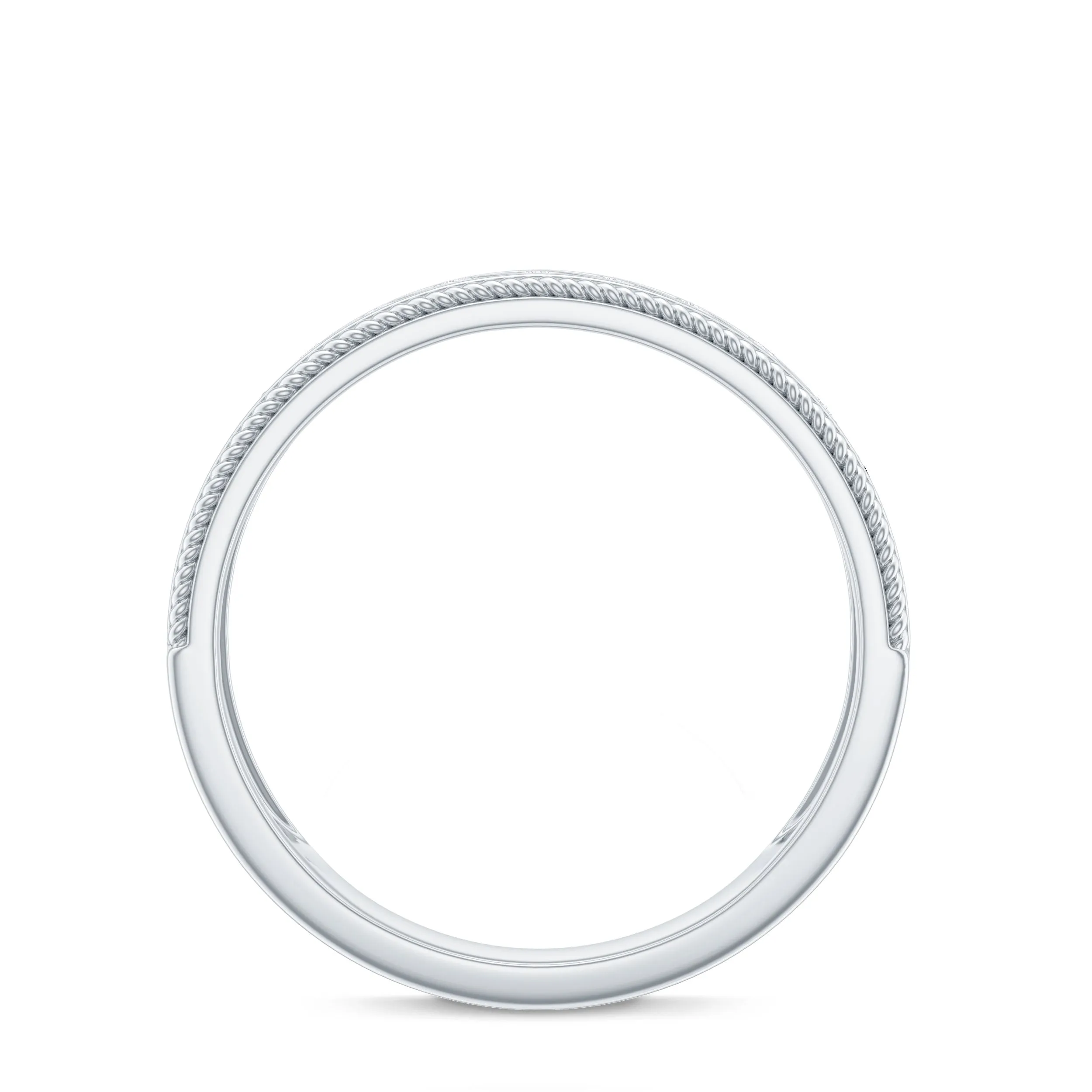Round Diamond Designer Wedding Band Ring with Twisted Rope