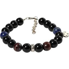 Round Gemstone Bracelet 10mm - BLK Black
