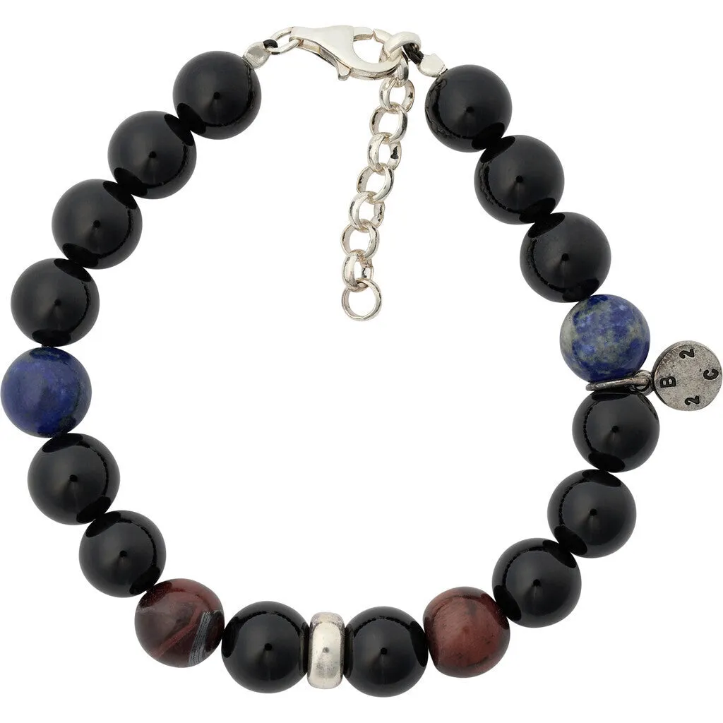 Round Gemstone Bracelet 10mm - BLK Black