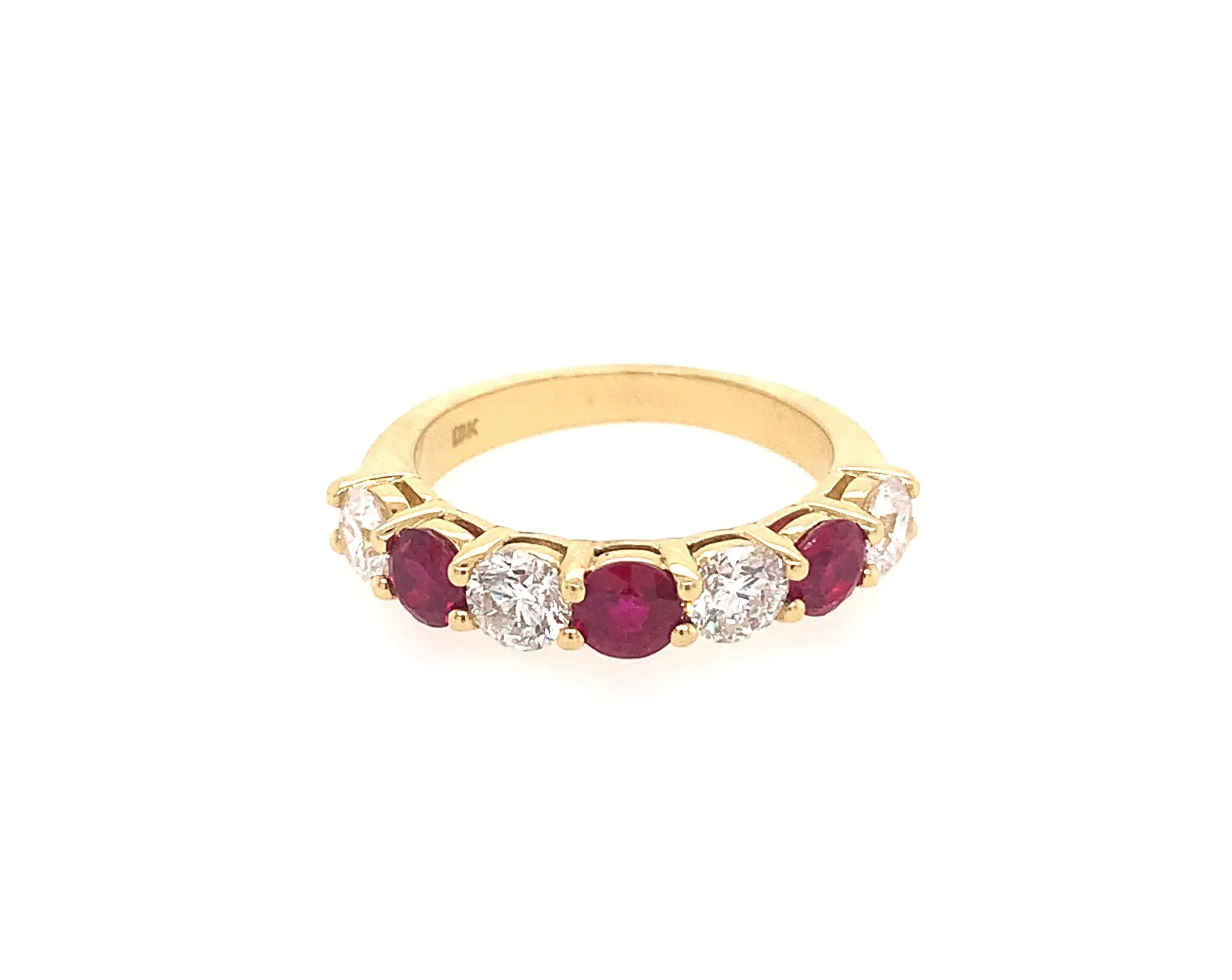 Ruby & Diamond Wedding Band Ring