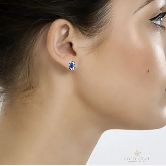 SAPPHIRE & DIAMOND EARRINGS