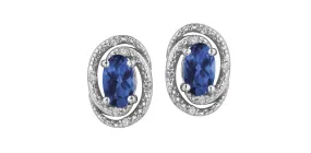 SAPPHIRE & DIAMOND EARRINGS