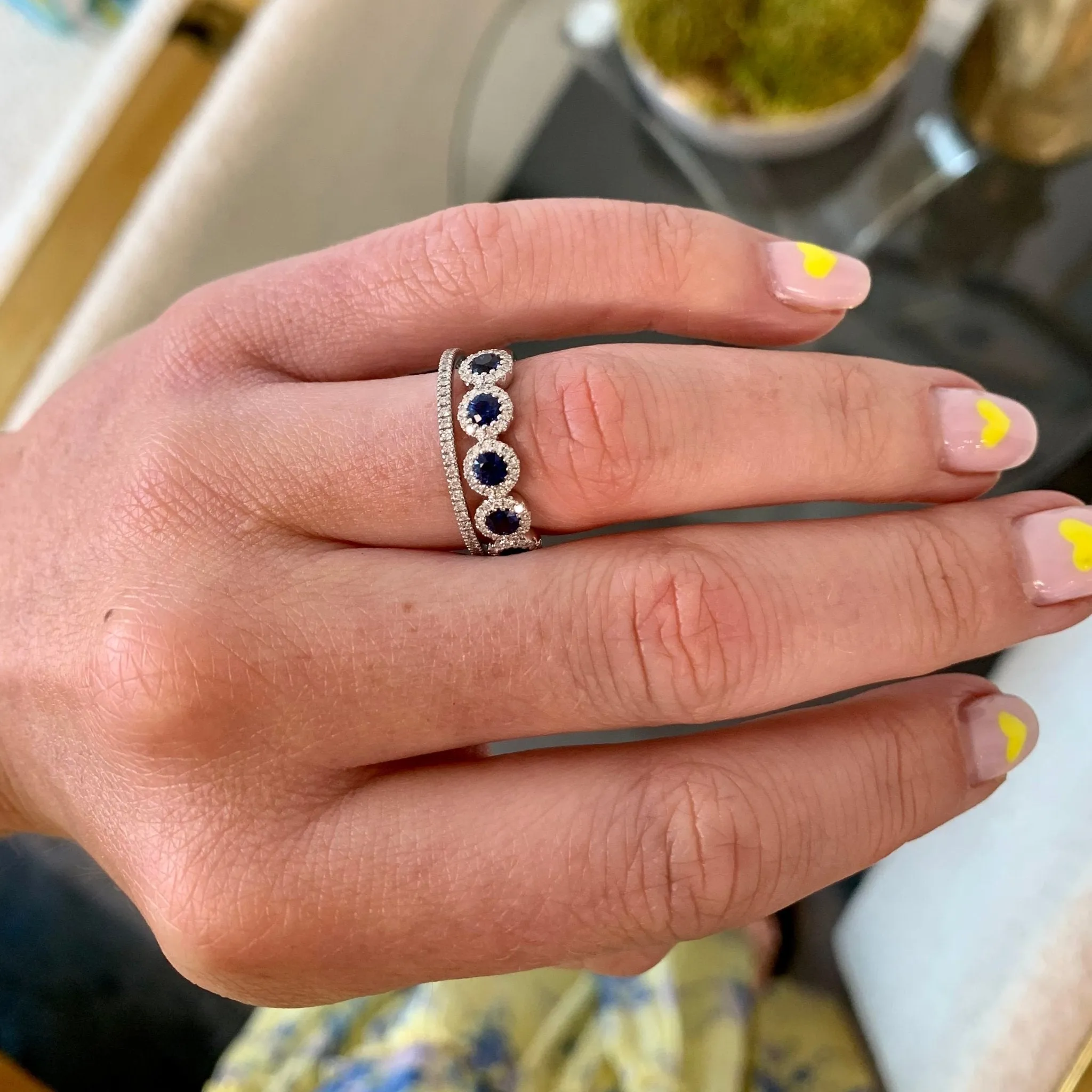 Sapphire & Diamond Halo Band