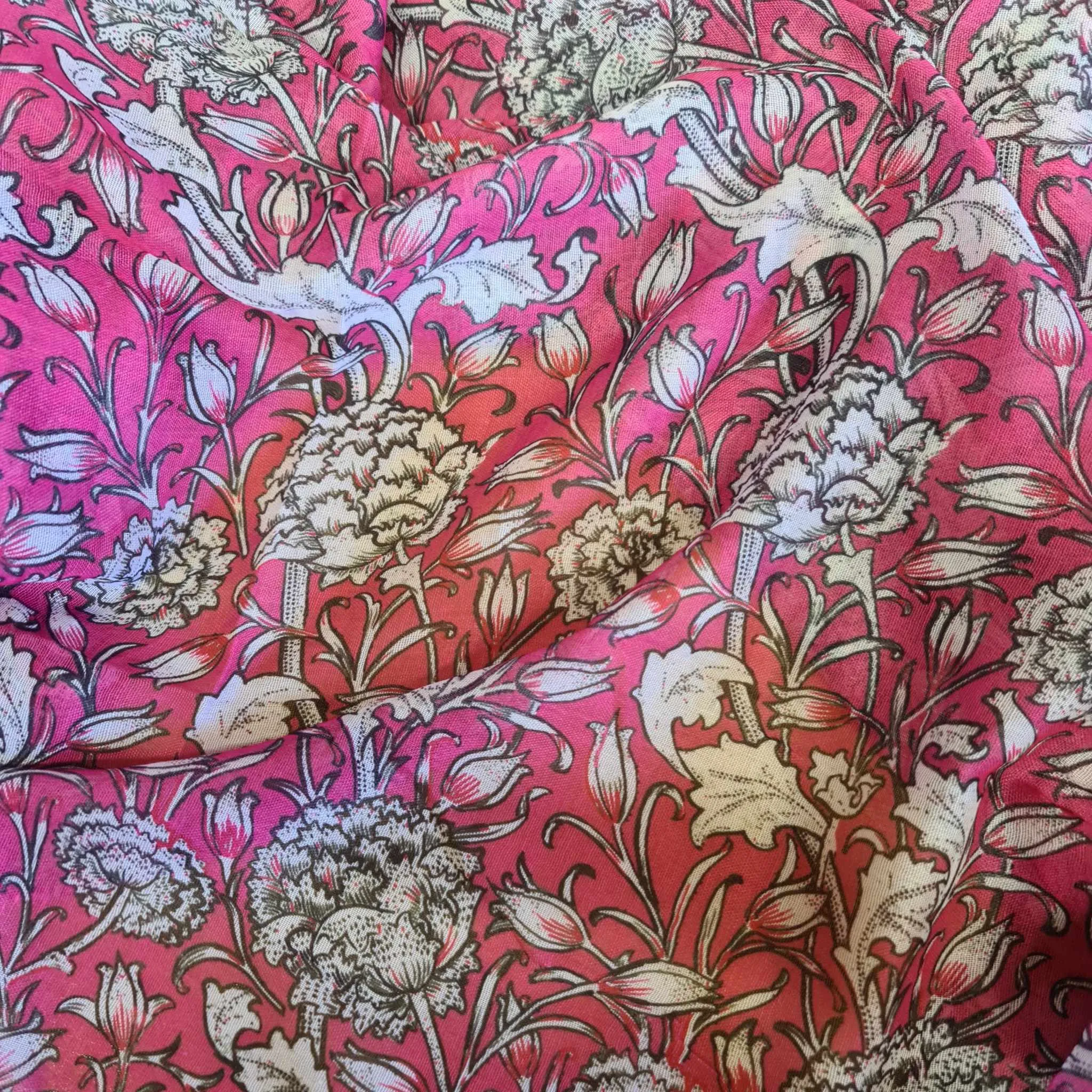 SCARF William Morris WILD TULIP PINK