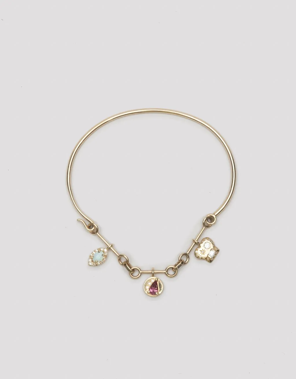 scosha diamond and opal charms bracelet