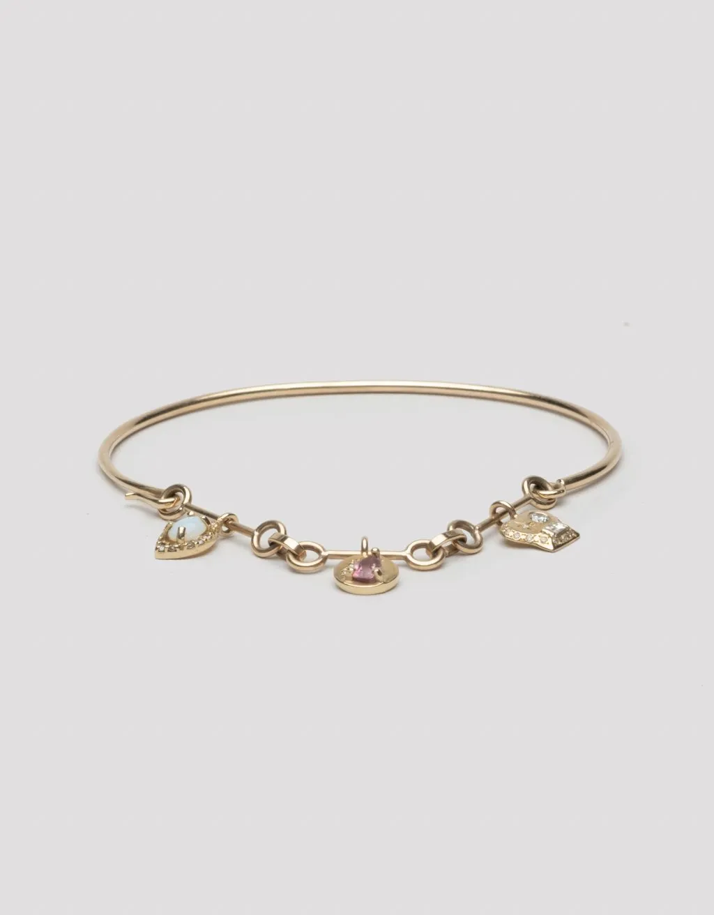 scosha diamond and opal charms bracelet