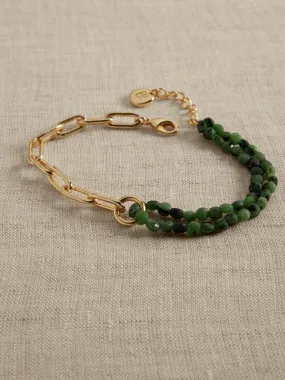 Semi-Precious Stone Paperclip Chain Bracelet