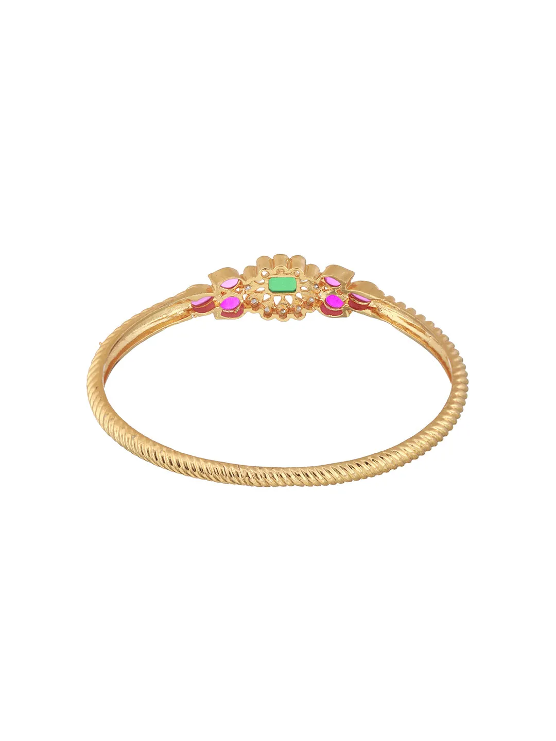 Set Of 2 24Ct Gold-Plated Stone-Studded Bangles