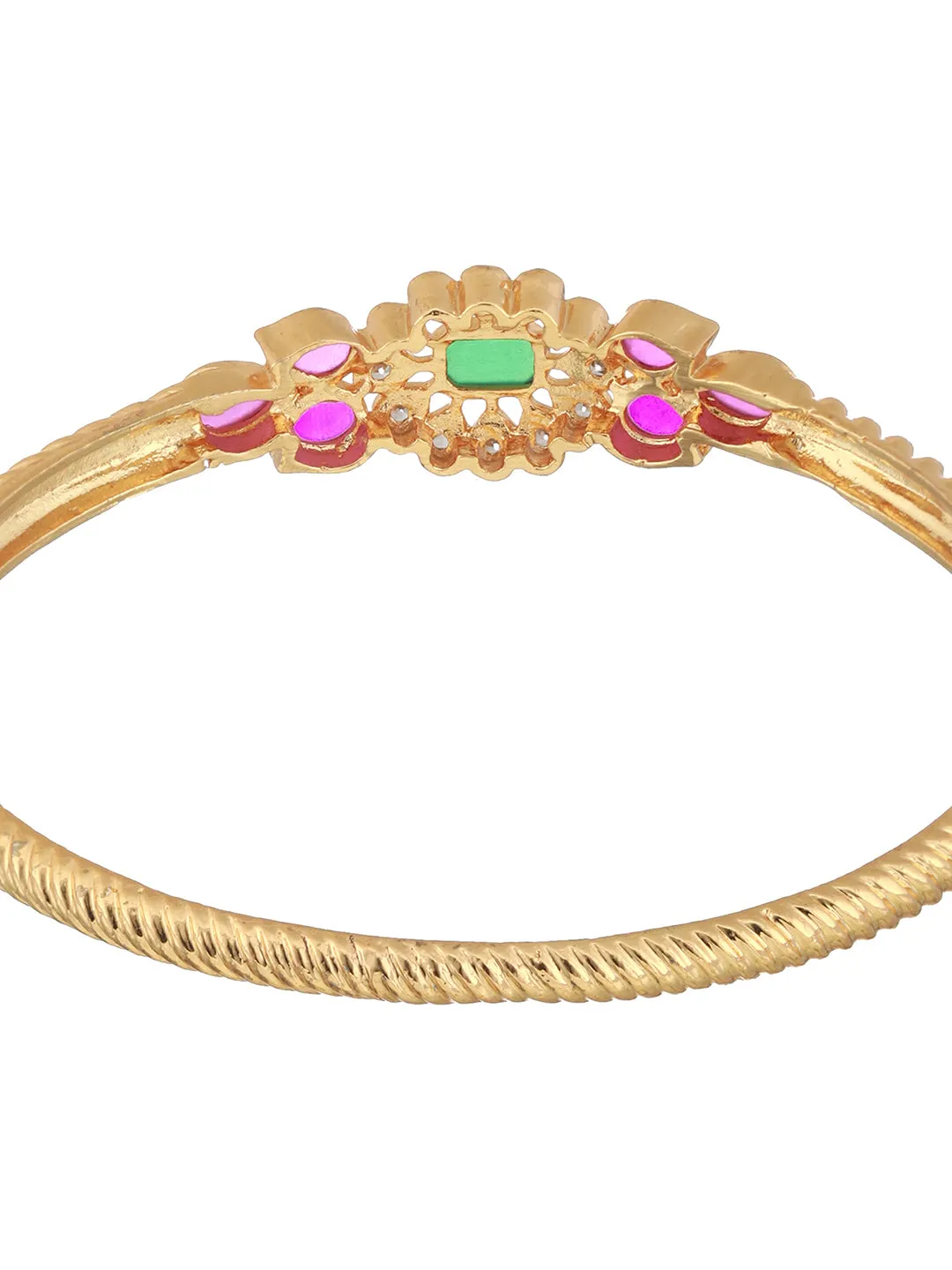 Set Of 2 24Ct Gold-Plated Stone-Studded Bangles