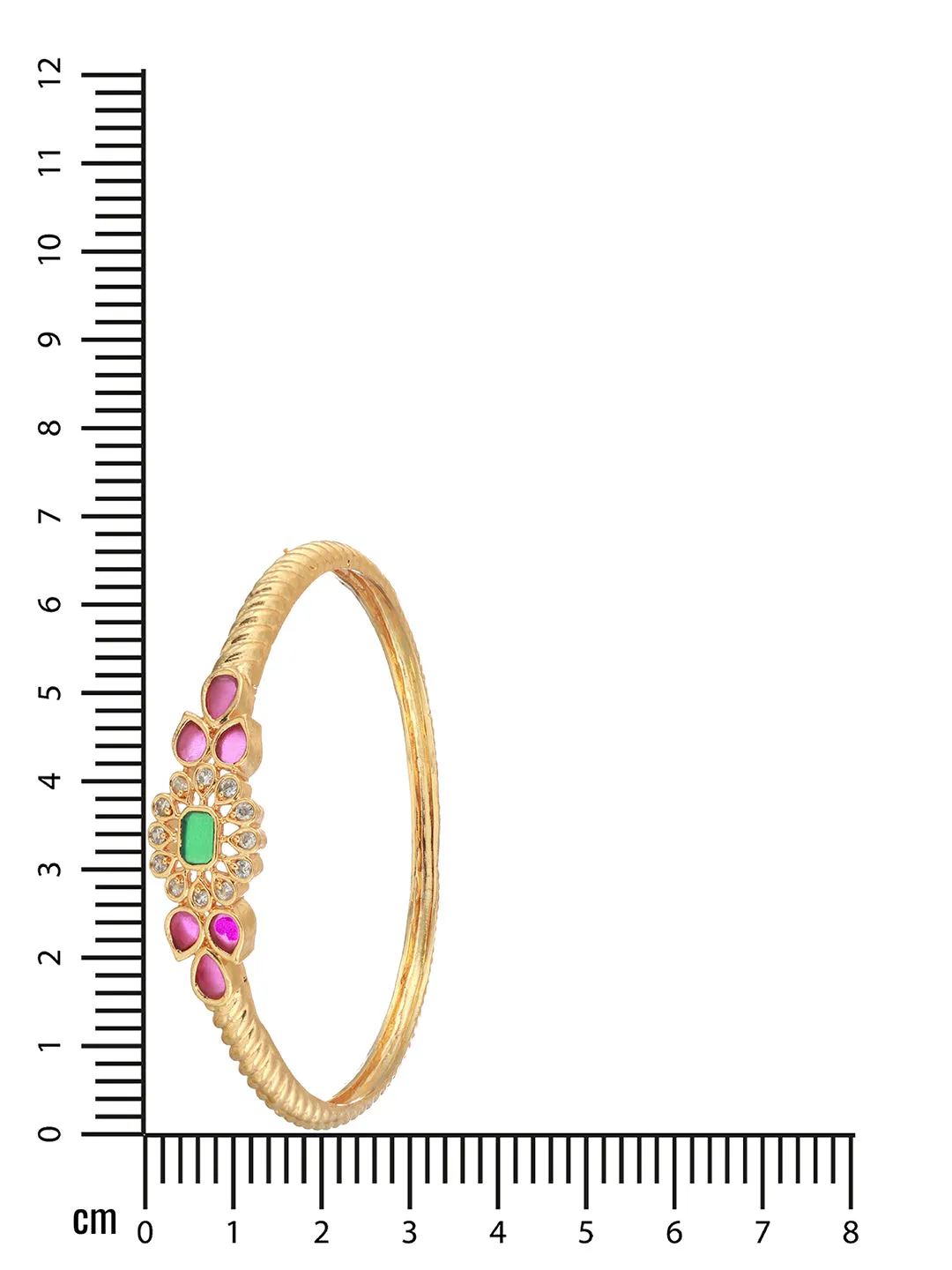 Set Of 2 24Ct Gold-Plated Stone-Studded Bangles