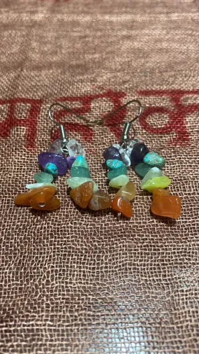 Seven Chakras Chips Dual-Strand Earrings
