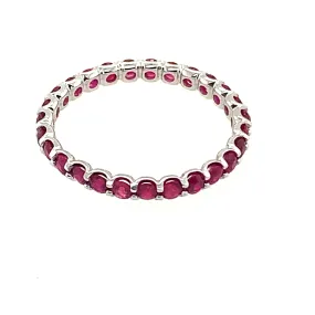 Shared Prong Platinum Ruby Eternity Band