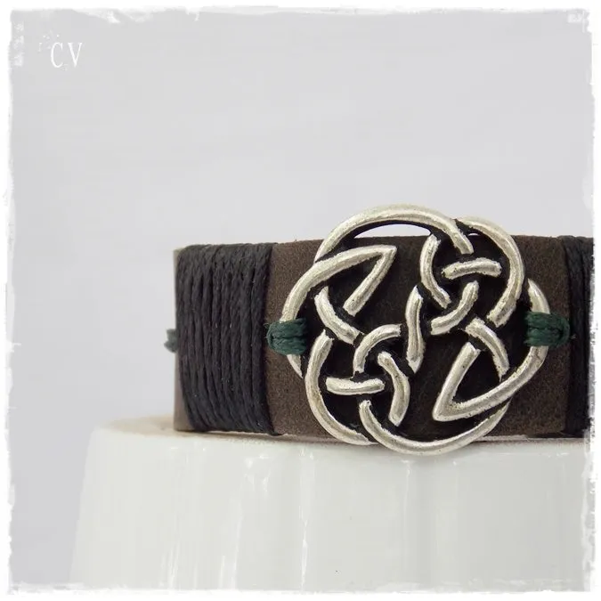 Shield Of Destiny Leather Bracelet