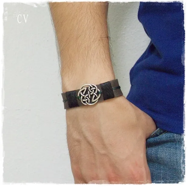Shield Of Destiny Leather Bracelet