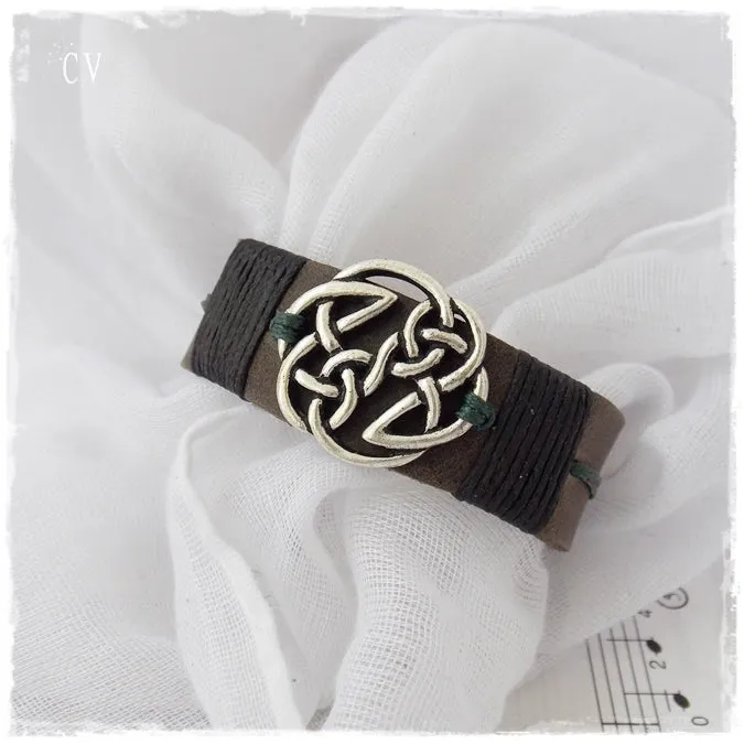Shield Of Destiny Leather Bracelet