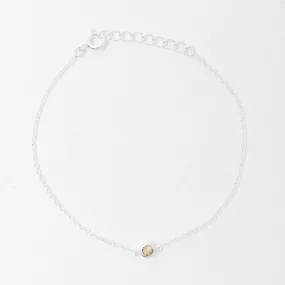 Silver Citrine Solitaire Bracelet