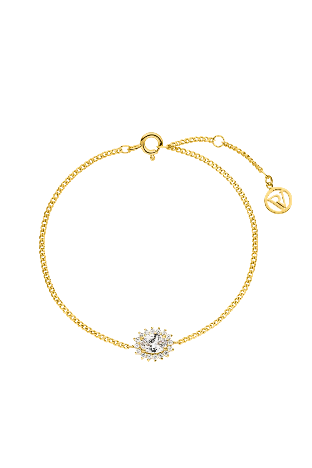 Sparkle Oval Bracelet 14K Gold Plated