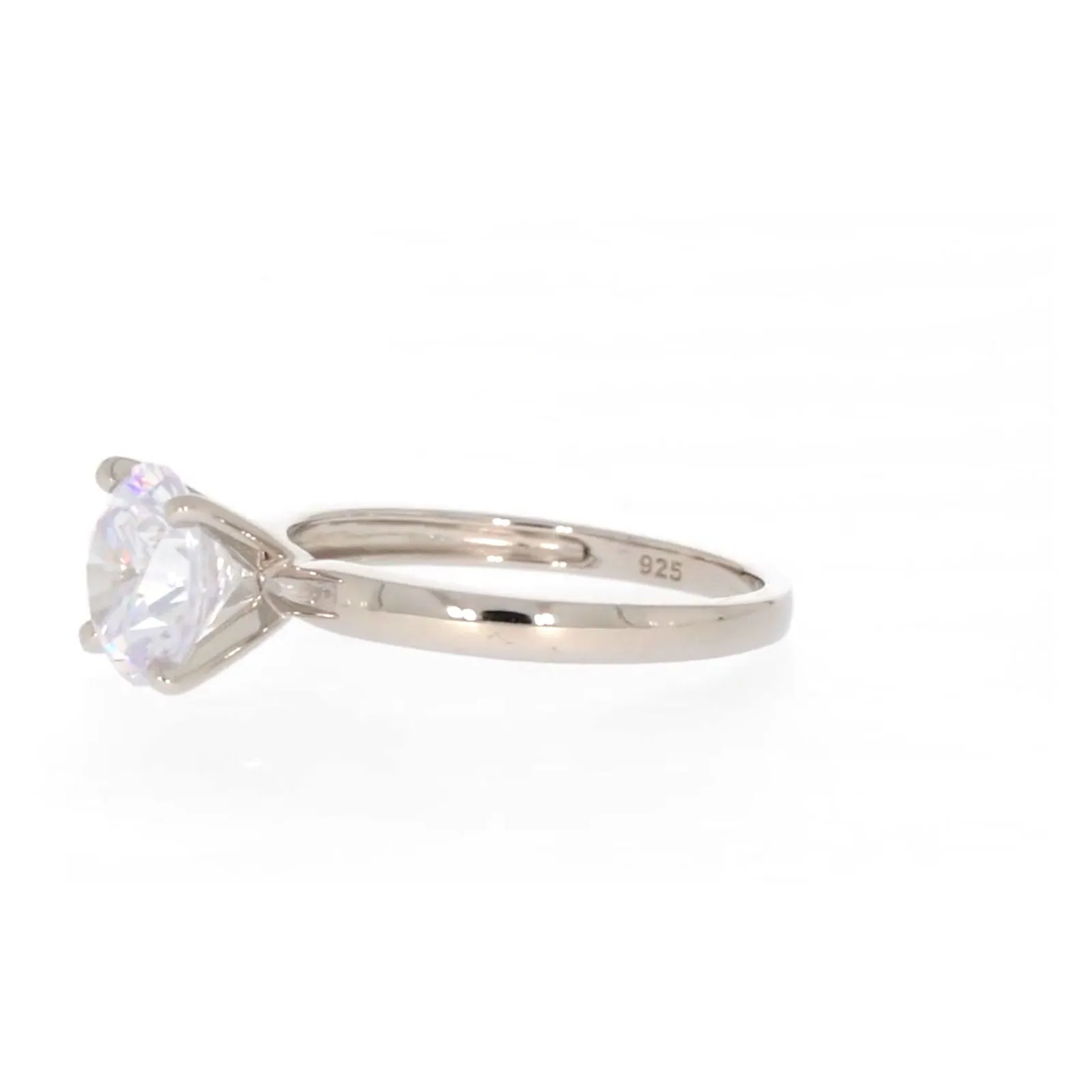 Sterling Silver Cubic Zirconia Solitaire Ring