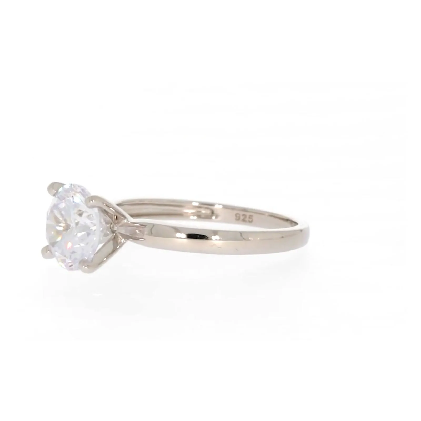 Sterling Silver Cubic Zirconia Solitaire Ring