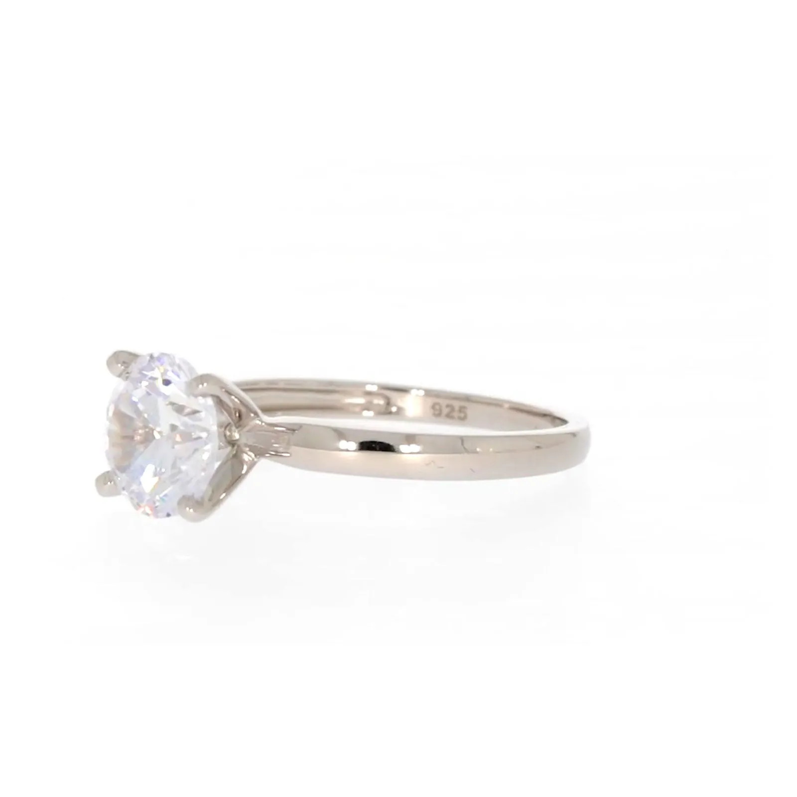Sterling Silver Cubic Zirconia Solitaire Ring
