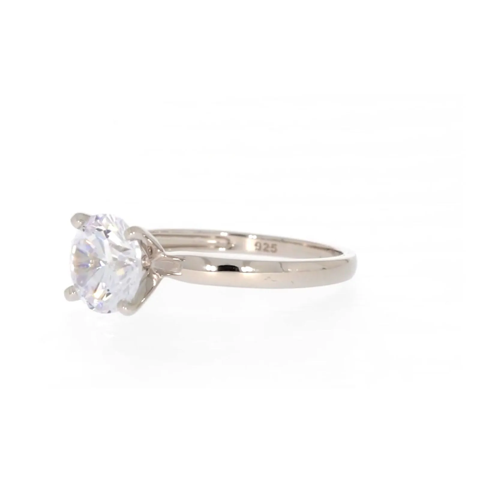 Sterling Silver Cubic Zirconia Solitaire Ring