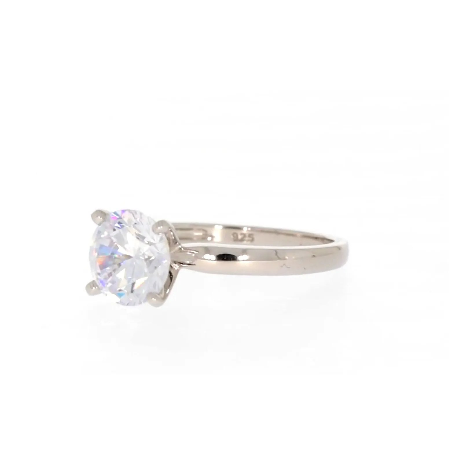 Sterling Silver Cubic Zirconia Solitaire Ring