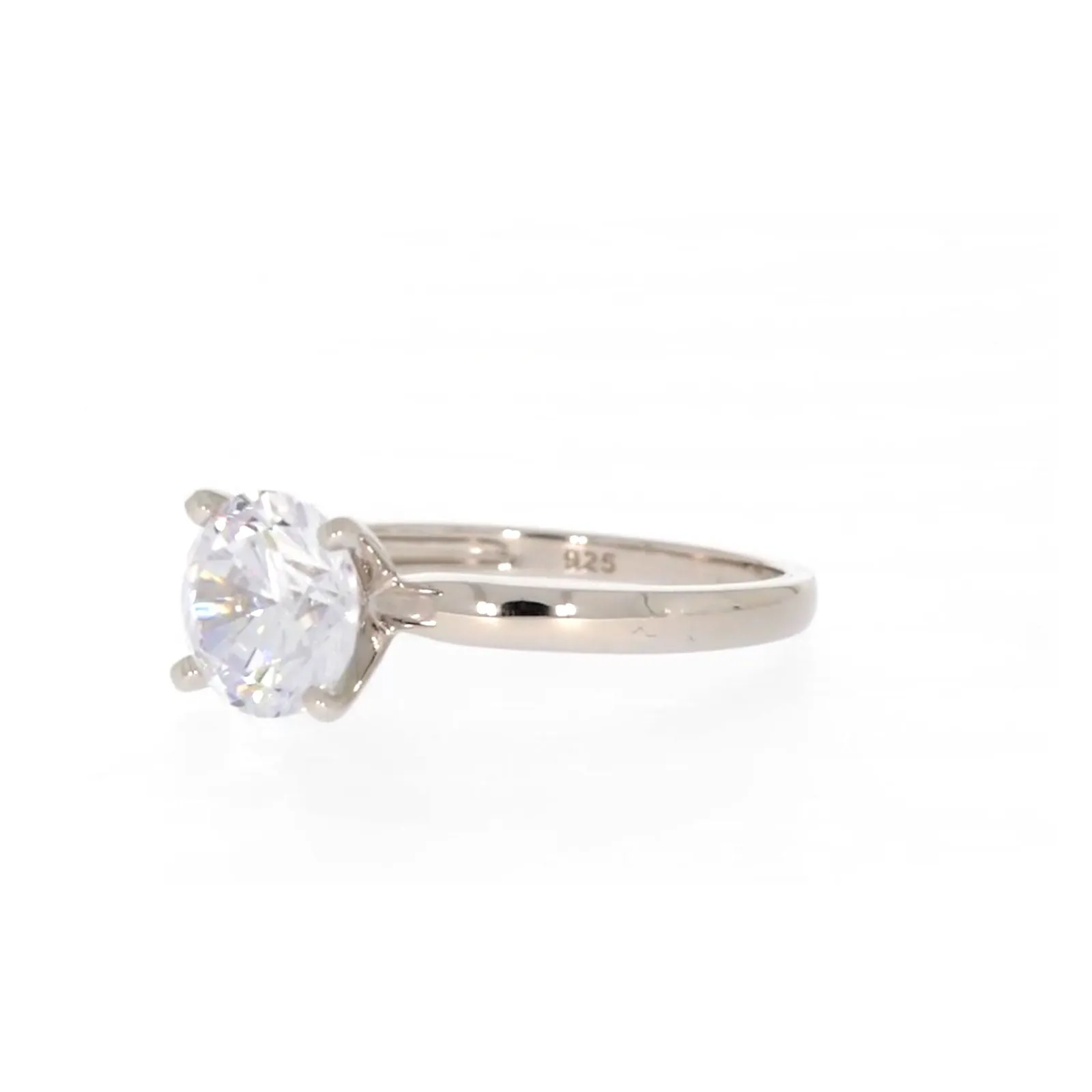 Sterling Silver Cubic Zirconia Solitaire Ring