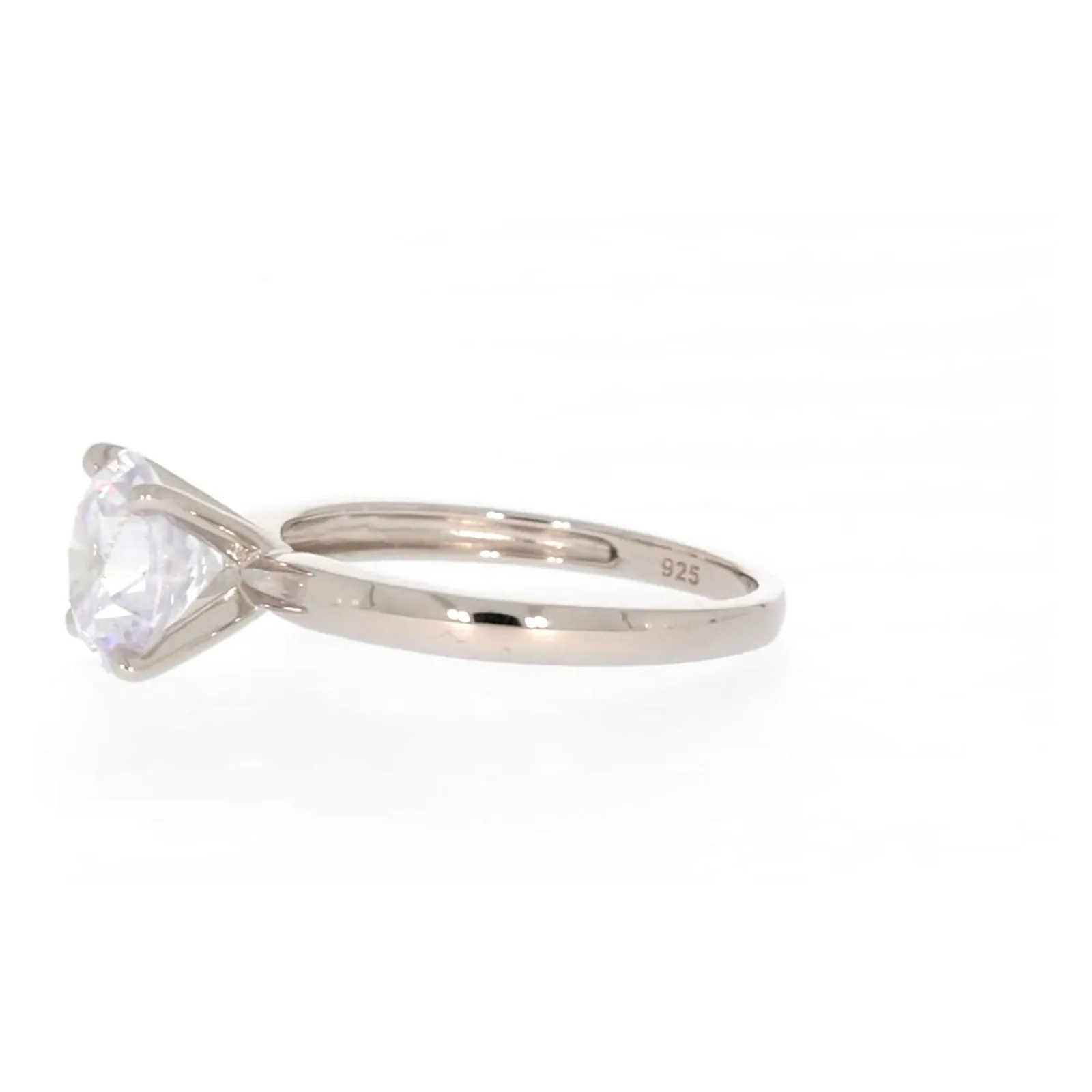Sterling Silver Cubic Zirconia Solitaire Ring