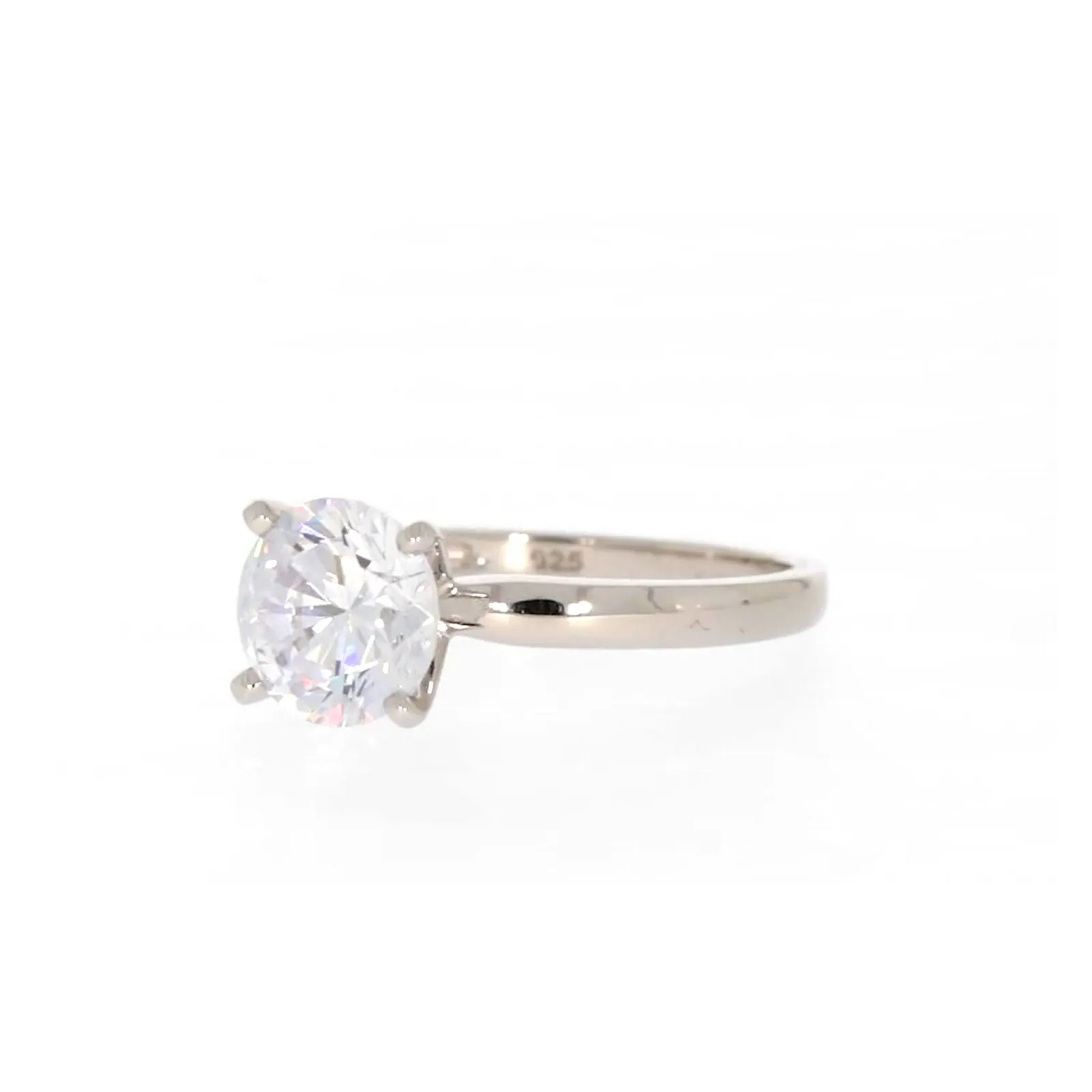 Sterling Silver Cubic Zirconia Solitaire Ring