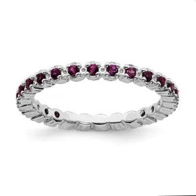 Sterling Silver Stackable Expressions Rhodolite Garnet Eternity Ring