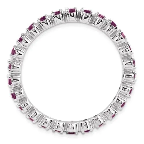 Sterling Silver Stackable Expressions Rhodolite Garnet Eternity Ring