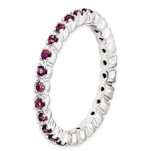 Sterling Silver Stackable Expressions Rhodolite Garnet Eternity Ring