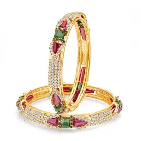 Sukkhi Fashionable Gold Plated Crystal AD Bangle For Women