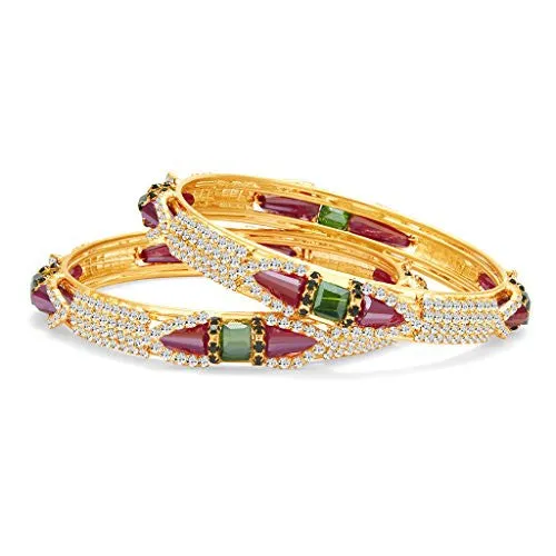 Sukkhi Fashionable Gold Plated Crystal AD Bangle For Women