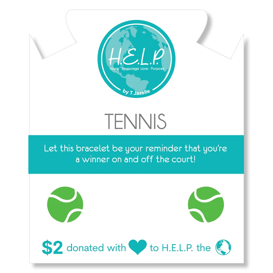 Tennis Charm with Blue Opal Jade Charity Bracelet