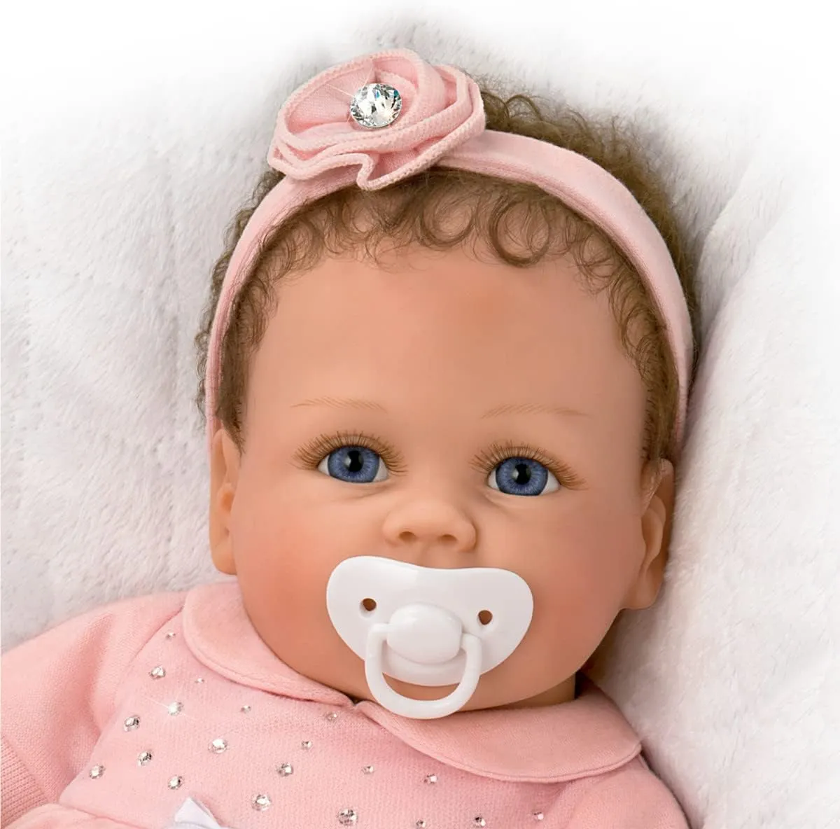 The Ashton-Drake Galleries Cooing Chloe Interactive Lifelike TrueTouch® Authentic Silicone Baby Girl Doll That Coos and Breathes  Weighted Fully Poseable by  Master Doll Artist Linda Murray 18"-Inches