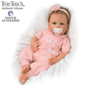 The Ashton-Drake Galleries Cooing Chloe Interactive Lifelike TrueTouch® Authentic Silicone Baby Girl Doll That Coos and Breathes  Weighted Fully Poseable by  Master Doll Artist Linda Murray 18"-Inches